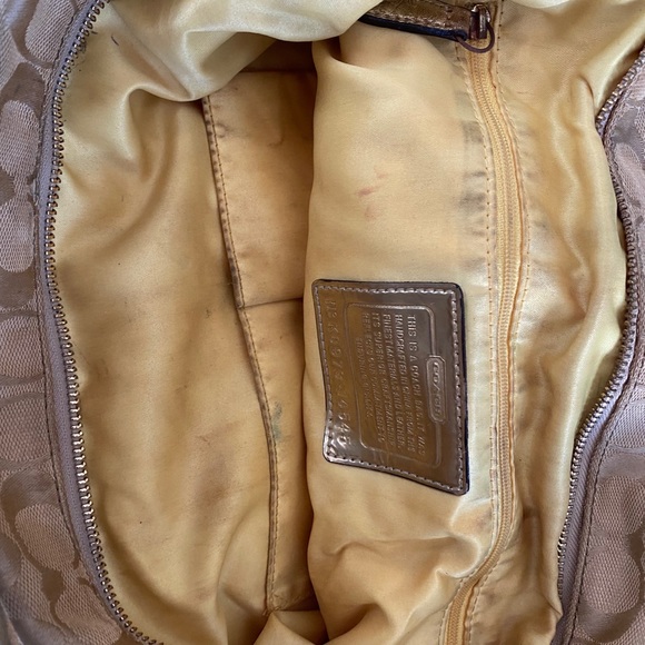 VINTAGE COACH POPPY 2010 TOTE 2/WAY BEIGE CANVAS - Picture 11 of 13